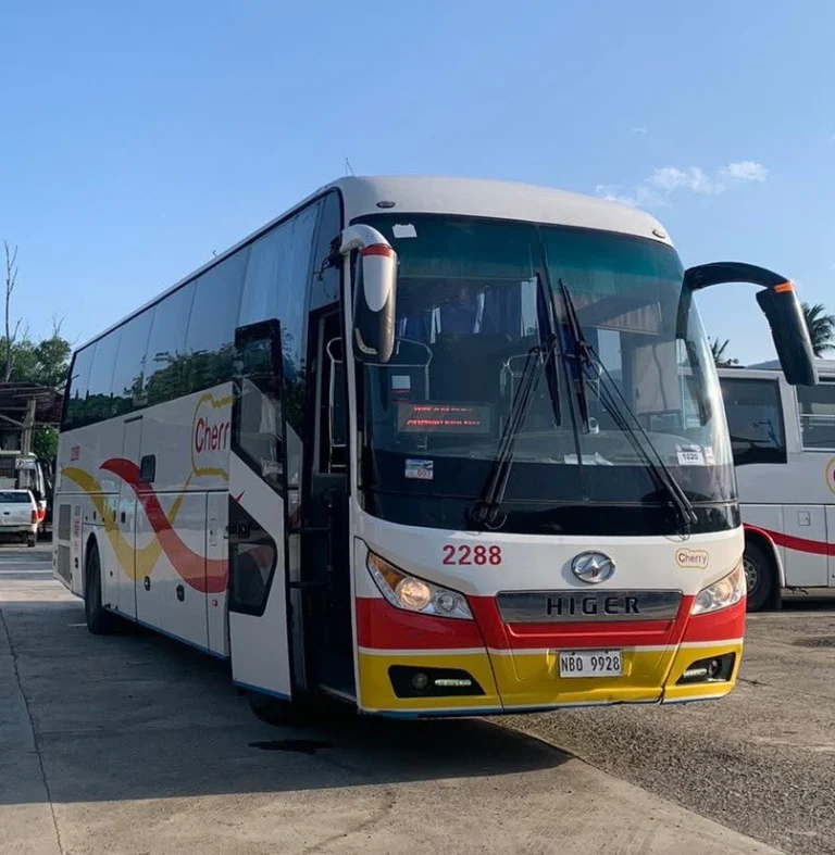 A Cherry Bus coach at the terminal in Puerto Princesa.